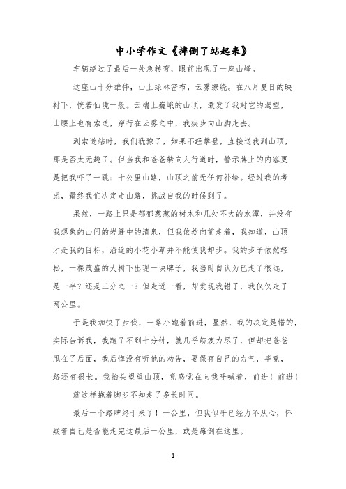 中小学作文《摔倒了站起来》