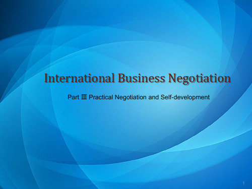 国际商务谈判(英文版)Chapter 10  Different Culture and Business Negotiation