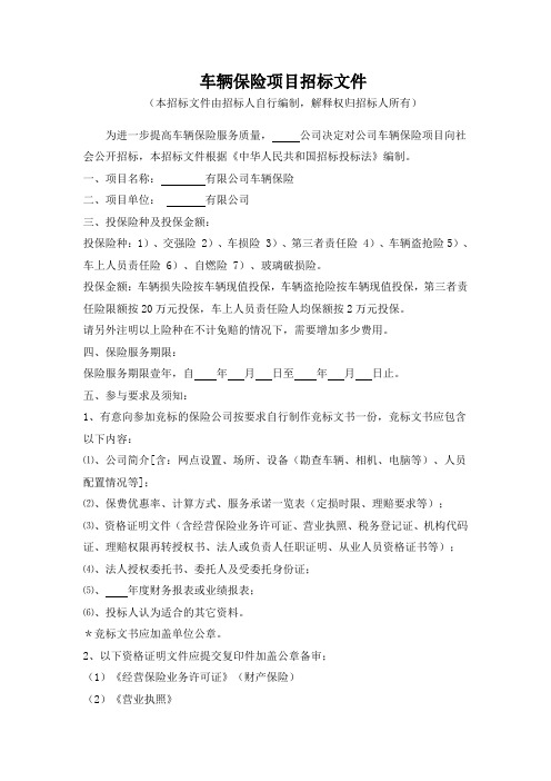 53920189528_车辆保险项目招标文件范本(3页)