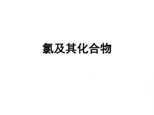 高三化学一轮复习——氯及其化合物