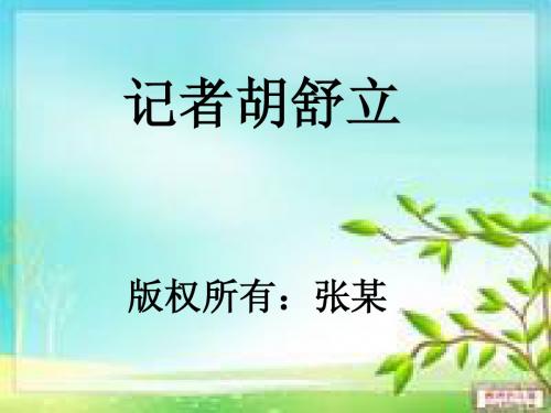 新闻作业：记者胡舒立