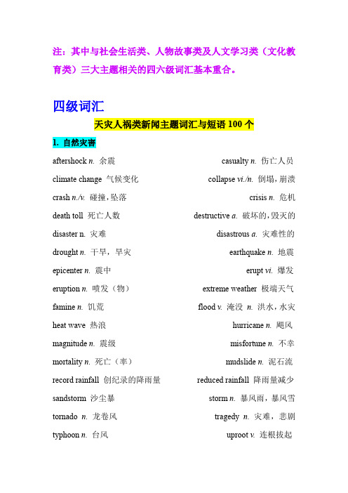 四六级主题词汇与短语