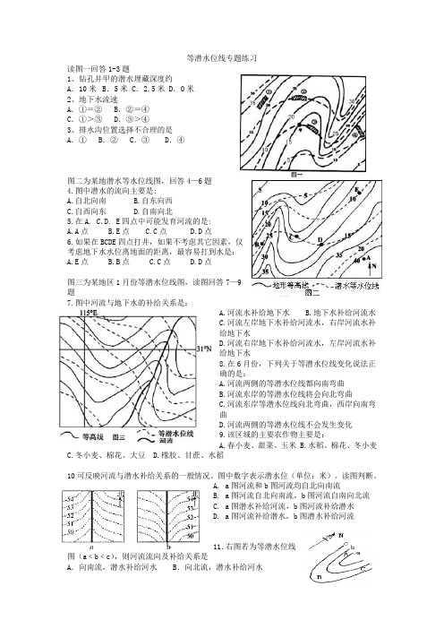 等水位线