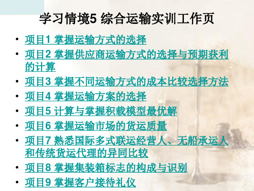 综合运输实训