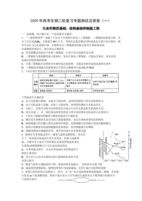 高考生物二轮复习专题测试及答案(二套)