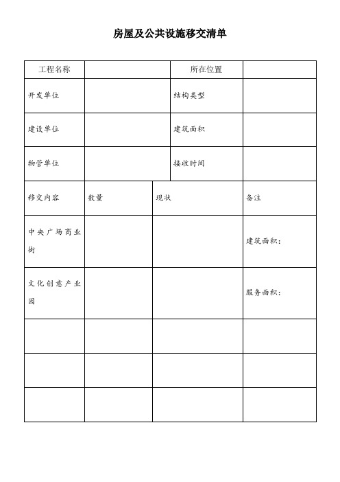 物业移交表格(全套)