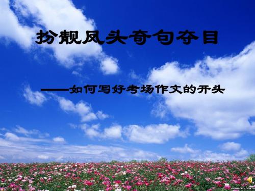 初中作文指导：扮靓凤头,奇句夺目——如何写好考场作文的开头PPT优秀课件