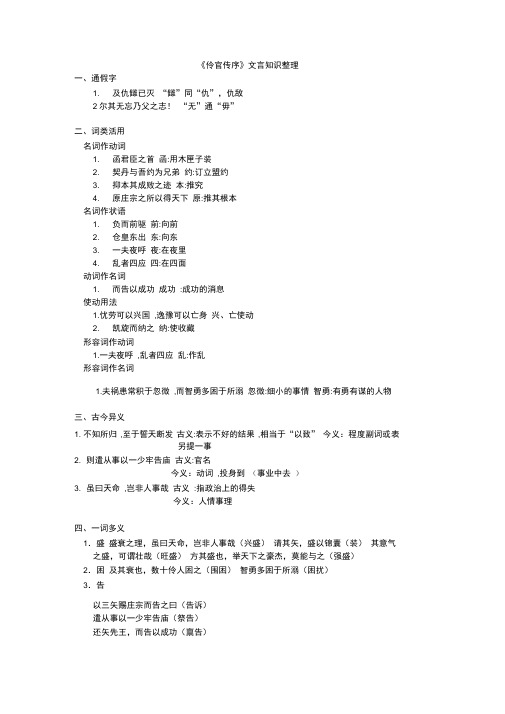 《伶官传序》文言知识整理