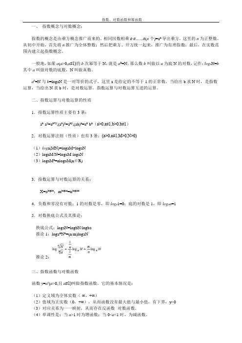 指数、对数函数和幂函数
