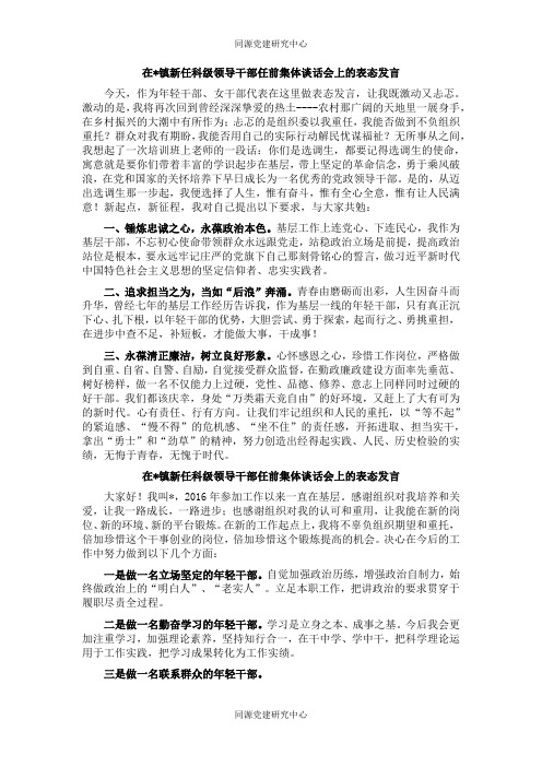 在镇新任科级领导干部任前集体谈话会上的表态发言（5篇）(2)