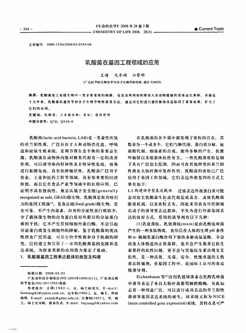 乳酸菌在基因工程领域的应用