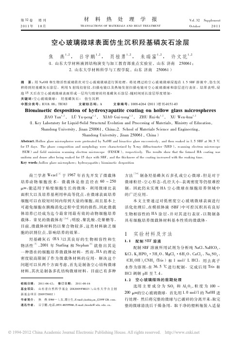 001空心玻璃微球表面仿生沉积羟基磷灰石涂层
