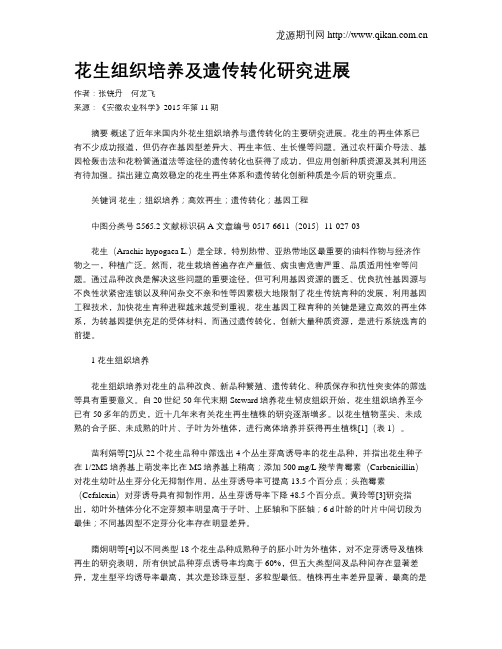 花生组织培养及遗传转化研究进展