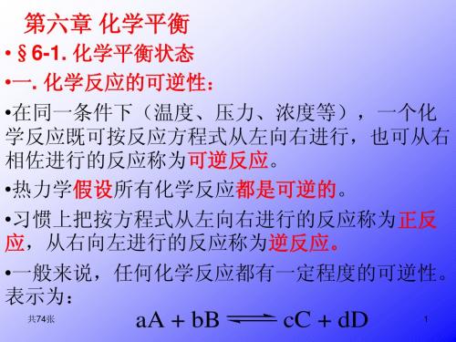 第六章 化学平衡常数