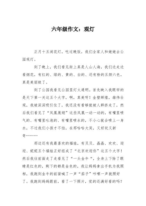 六年级作文：观灯_1
