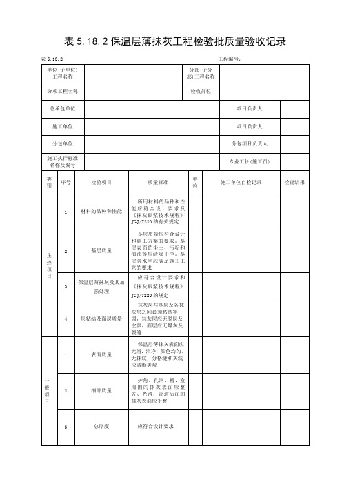 抹灰工程检验批质量验收记录