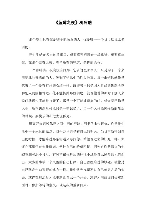 《蓝莓之夜》观后感