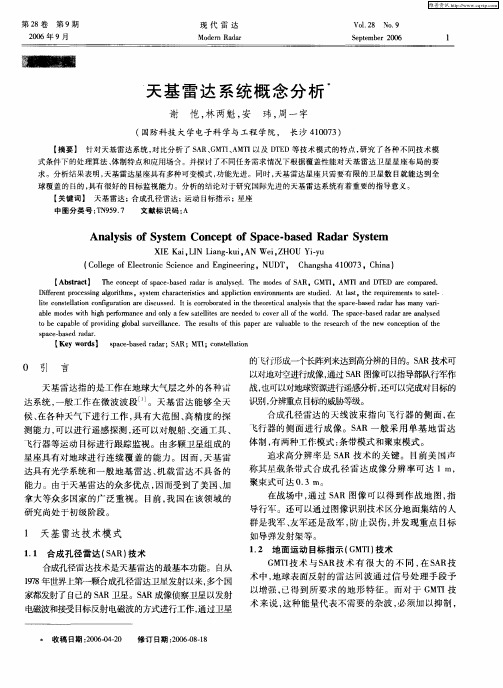 天基雷达系统概念分析