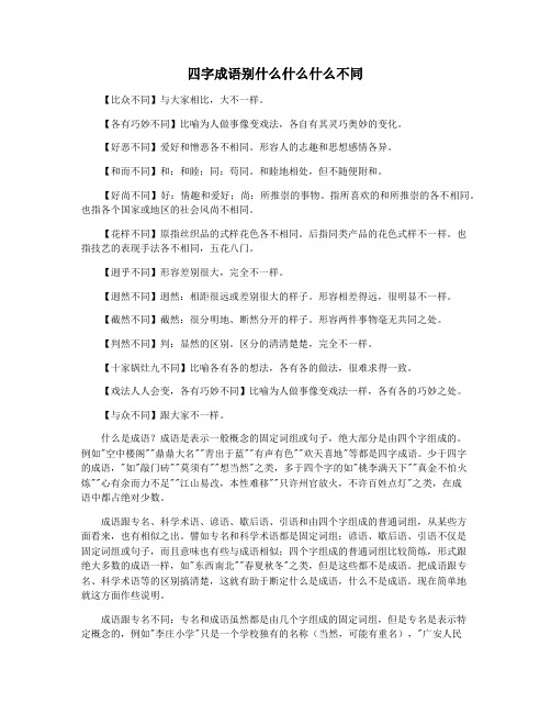 四字成语别什么什么什么不同
