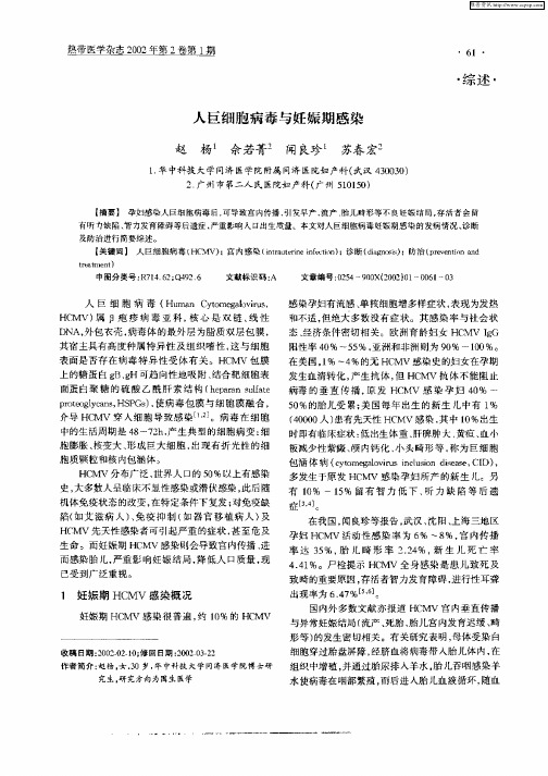 人巨细胞病毒与妊娠期感染