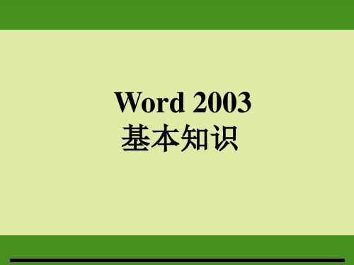 《Word基础知识》PPT课件