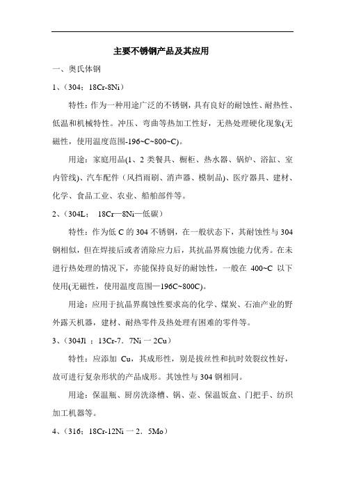 不锈钢生产现状、存在差距、性能表、应用领域