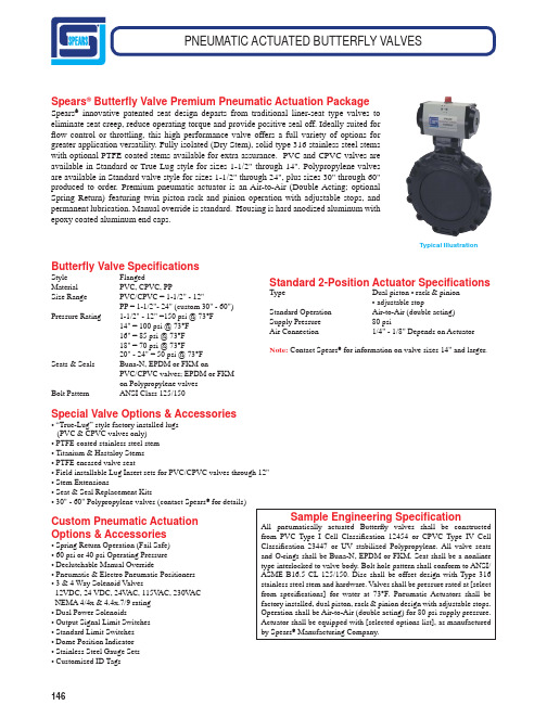 146 Spears Butterfly Valve Premium Pneumatic Actua