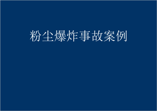 粉尘爆炸事故案例分析