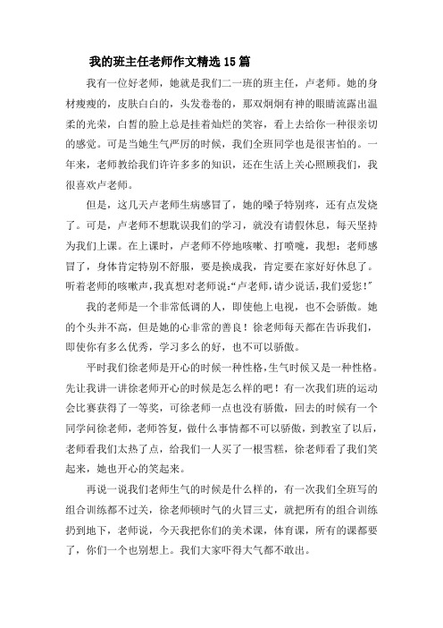 我的班主任老师作文精选