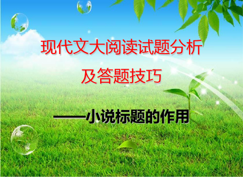小说标题的作用 PPT课件
