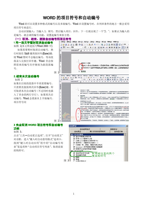 WORD自动编号1--项目符号和自动编号