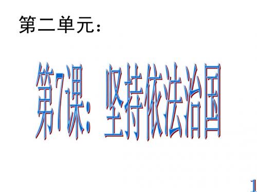 政治课件：九年级政治坚持依法治国