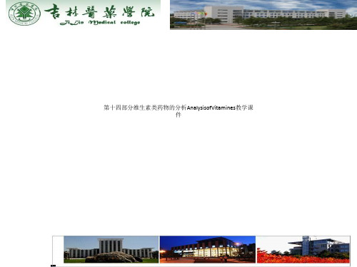 第十四部分维生素类药物的分析AnalysisofVitamines教学课件PPT.ppt