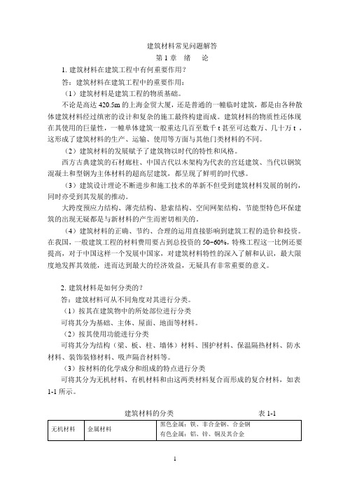 建筑材料常见问题解答