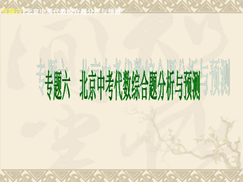 2013届北京市中考数学二轮专题突破复习课件代数综合题
