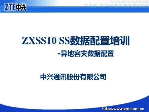 ZXSS10 SS数据配置培训-异地容灾数据配置