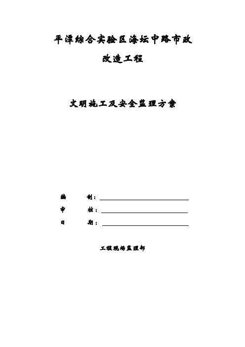 文明施工及安全监理细则 - 副本