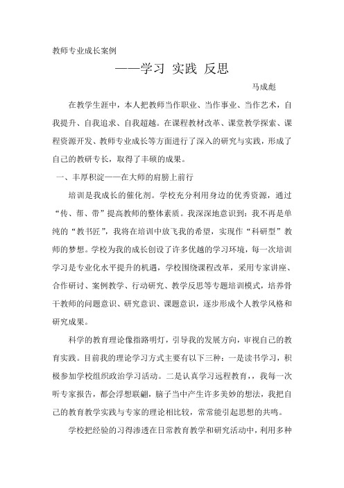 教师专业成长案例