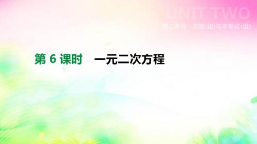 2019年北京市中考数学总复习课件：第06课时 一元二次方程