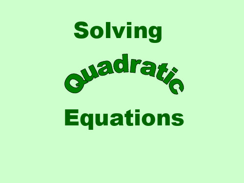 Quadratic Equations