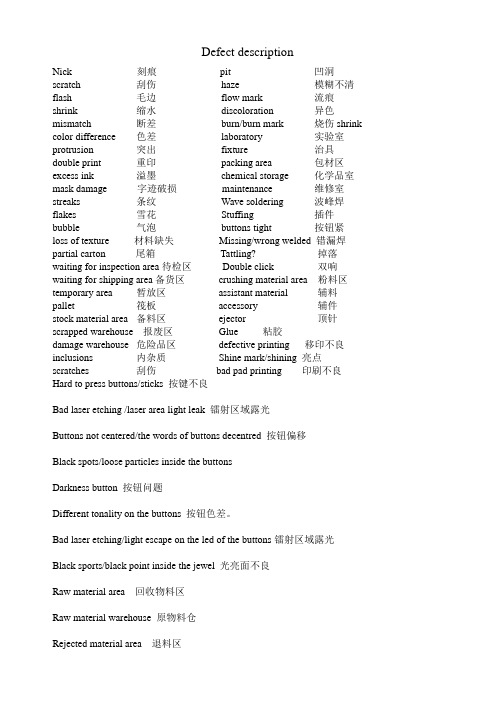 注塑不良现象(中英对照)-P
