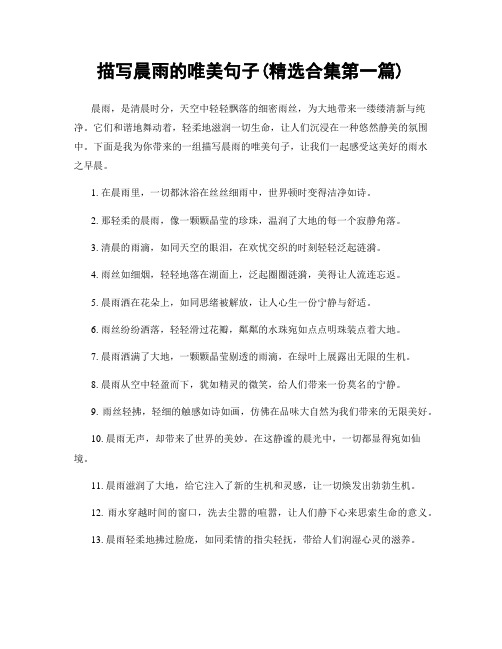 描写晨雨的唯美句子(精选合集两篇)