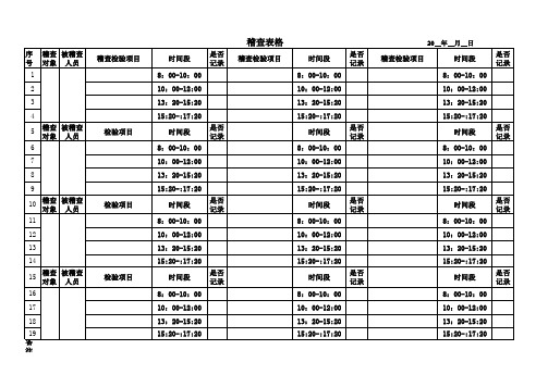 稽查表单