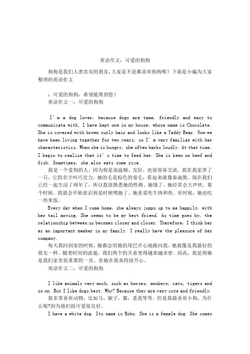 英语作文：可爱的狗狗