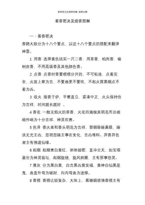 看香密决及烧香图解-烧香出解
