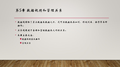 PowerBI数据分析与数据可视化 第5章 数据视图和管理关系