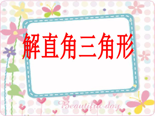 北师大版九年级数学下册教学14 解直角三角形(共15张)PPT课件