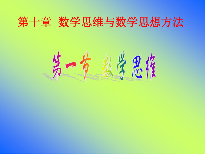 第十章数学思维与数学思想方法