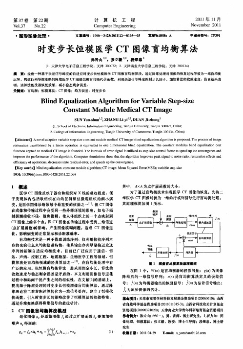 时变步长恒模医学CT图像盲均衡算法