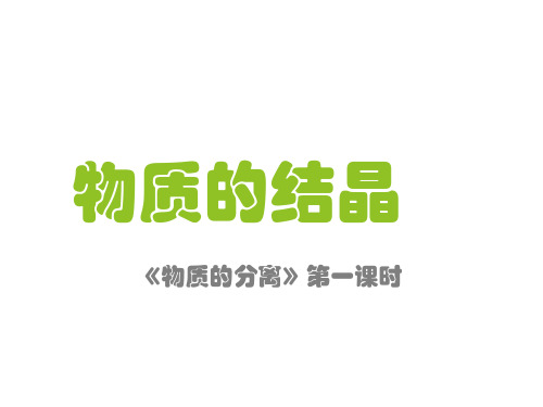 浙教版科学八上1.6物质的分离物质的结晶课件